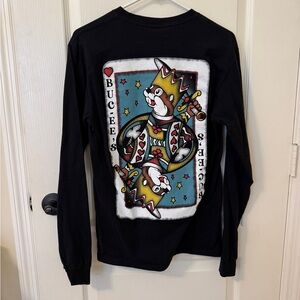 Buc-ee’s Black Long Sleeve Shirt with Playing Card Design